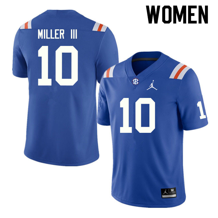 Women #10 Jack Miller III Florida Gators College Football Jerseys Sale-Throwback